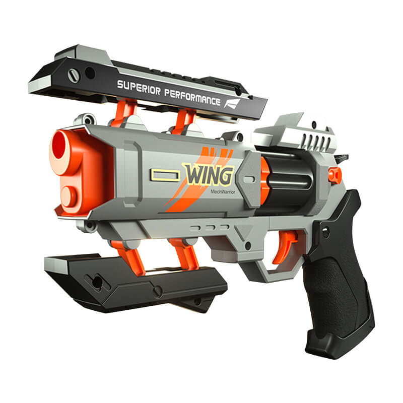 Wing Burst Mech Manual 6-Rounds Revolver Dart Blaster
