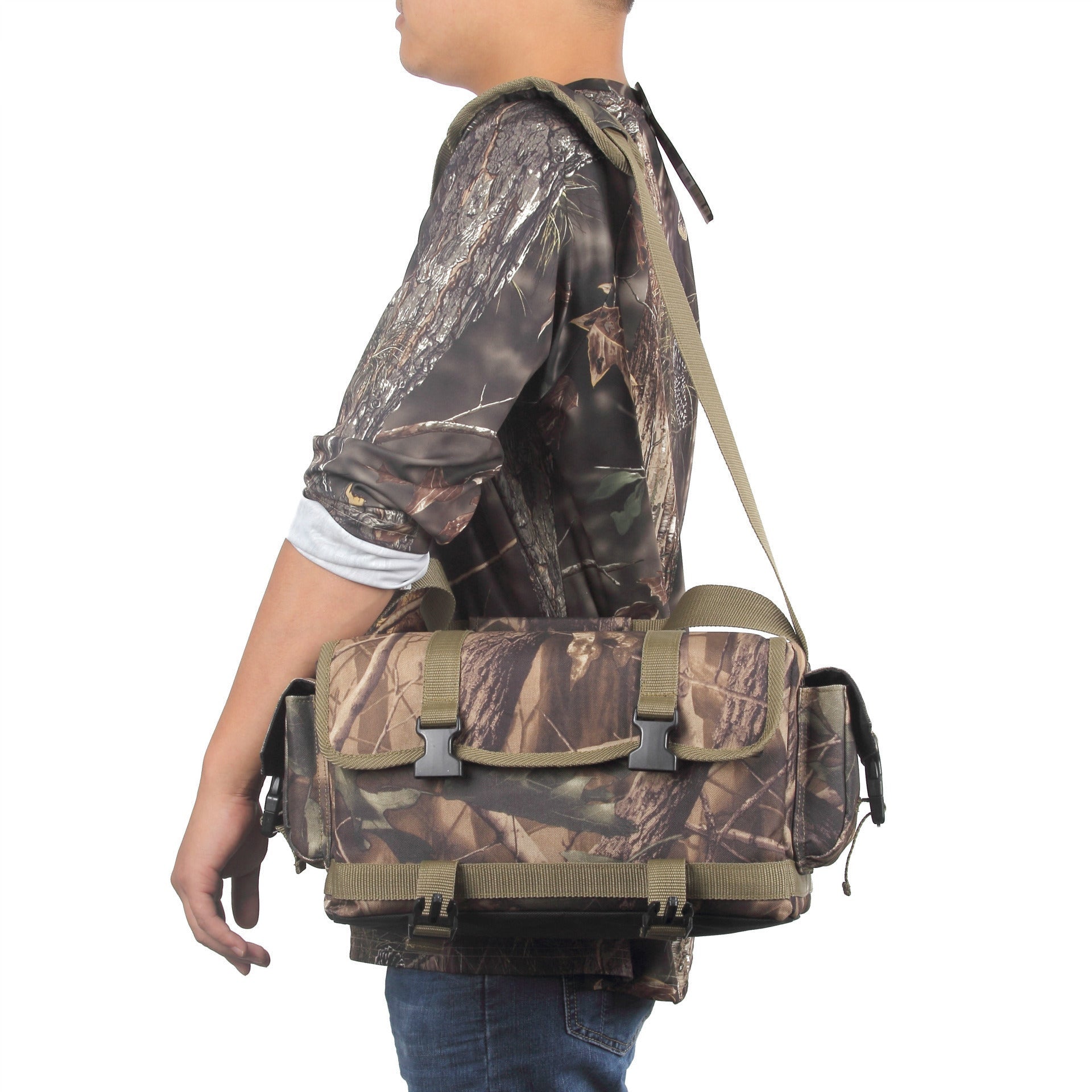 Outdoor Tactical Backpack Hunting Bags Army Bionic Camouflage Crossbody Handbag Tactical Bag Terylene